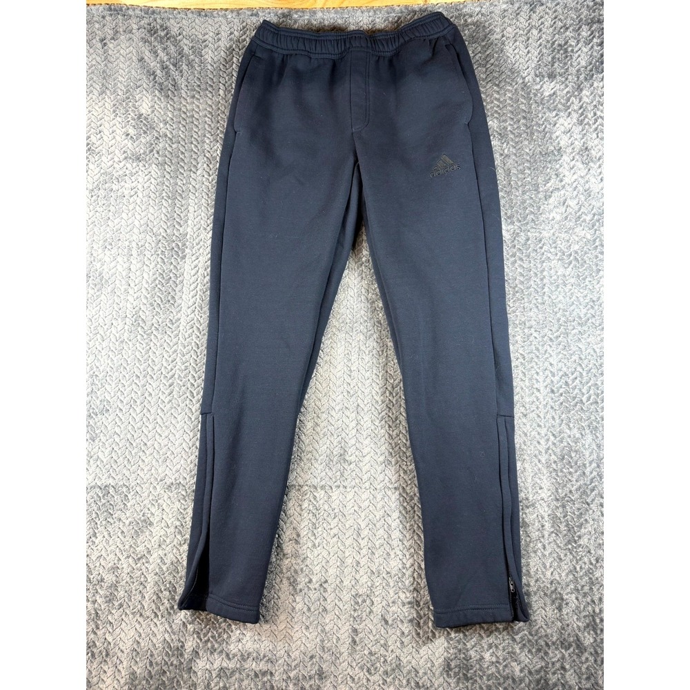 Adidas Zne Bukser Sweatpants Womens Medium Navy Fleece Lined Mid Rise‎ Ankle Zip